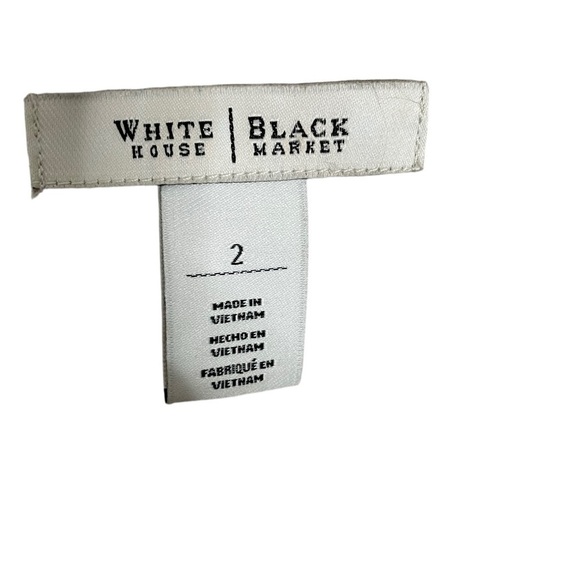 White House Black Market Light Gray Eggshell Polka Dot Dress 2 - Picture 3 of 6